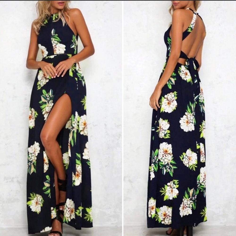 Fflmyuhuliu back out halter top dress size XL